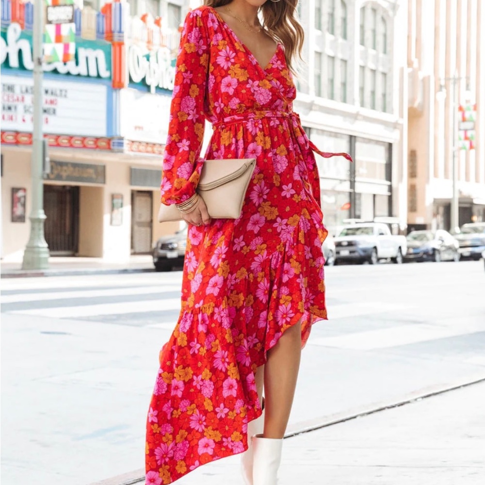Floral new Vici maxi wrap retro dress